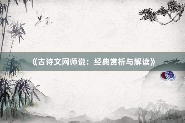《古诗文网师说:经典赏析与解读》